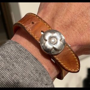 Louis Vuitton monogram leather flower bracelet